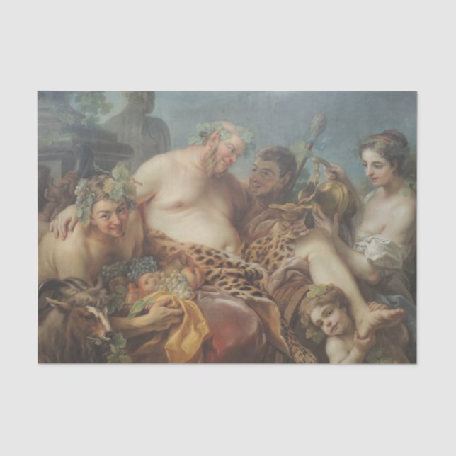 Die Drunkenness von Silenus (von Carle van Loo) Seidenpapier (Vorderseite)