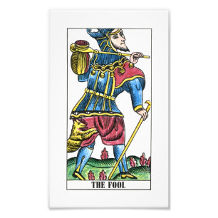 Die Dummkopf-oder Spaßvogel-Tarot-Karte Fotodruck