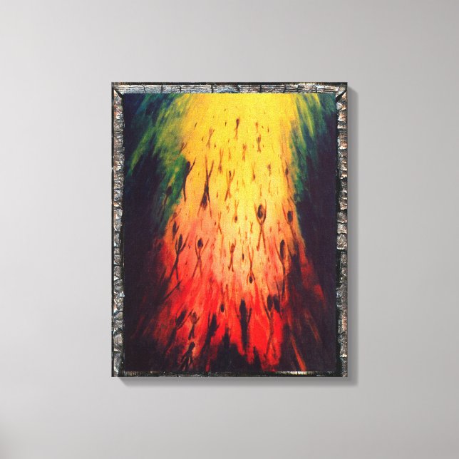 Die Dunkelheit verlassend, tragen Sie das Licht Leinwanddruck (Vorderseite)