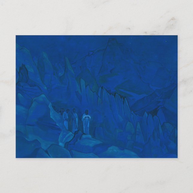 Die Dunkelheit von Nicholas Roerich Feiertagspostkarte (Vorderseite)