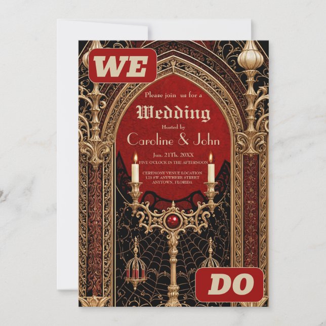 Die dunkle Eleganz des gotischen Stils. Das Backgr Einladung (Vorderseite)