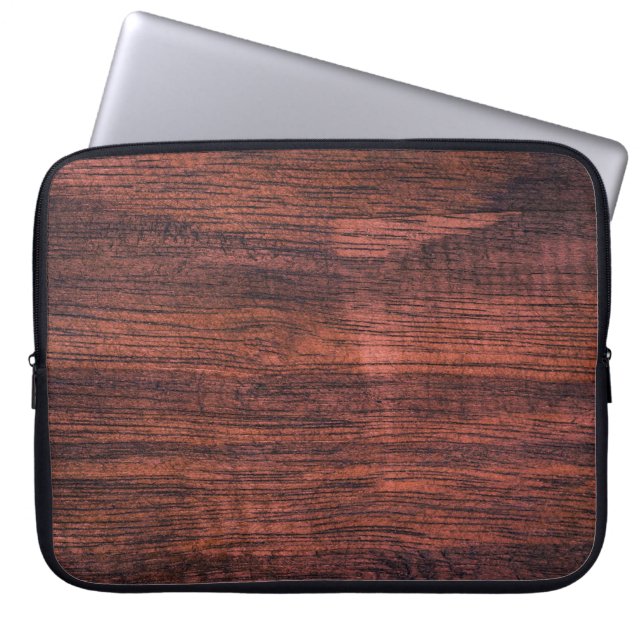 Die dunkle Holzstruktur hat früher Hintergründe. N Laptopschutzhülle (Vorderseite)