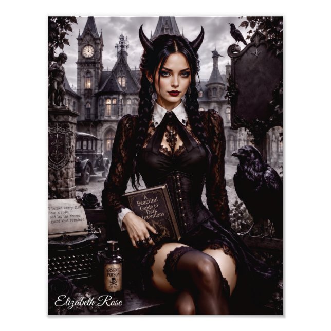 Die dunkle Rose Fotodruck (Vorne)