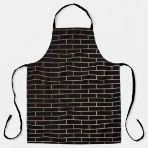 Die dunkle schwarze Ziegelwand hat eine raue Oberf Schürze