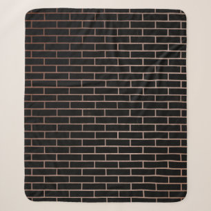 Die dunkle schwarze Ziegelwand hat eine raue Oberf Sherpadecke