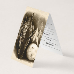 Die dunkle Seite - surreales Schwarzes Pferd und M Visitenkarten