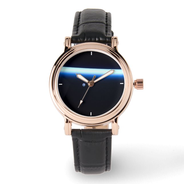 Die dünne Atmosphäre der Erde und ein blühender Mo Armbanduhr (Vorderseite)