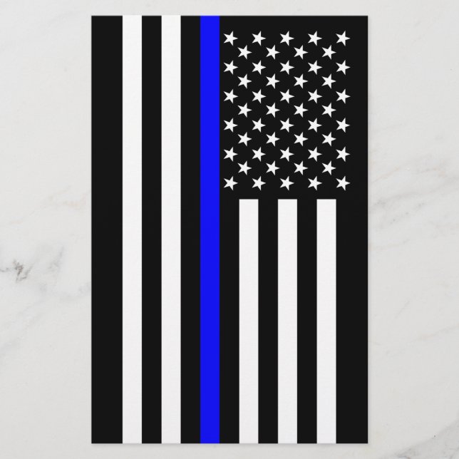 Die dünne Blue Line-amerikanische Flagge Briefpapier (Vorderseite)