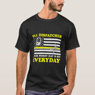 Die dünne gelbe Linie 911, die die Flagge für den  T-Shirt