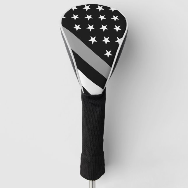 Die dünne silberne Linie Flagge Golf Headcover (Vorderseite)