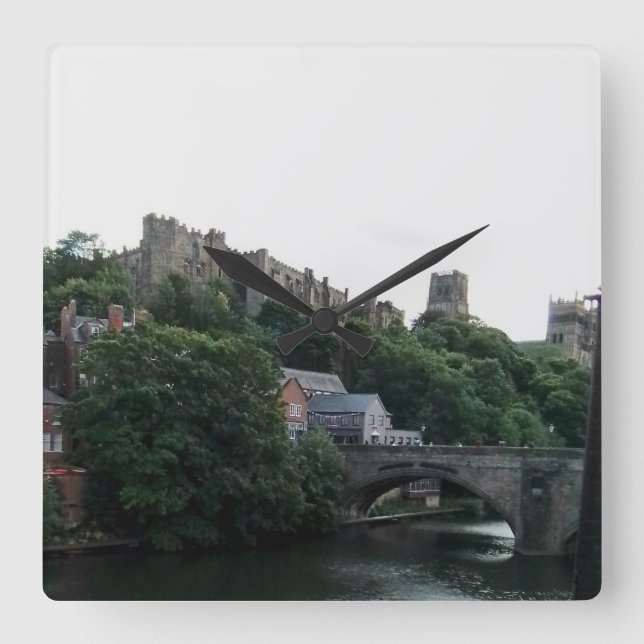 Die Durham-Brücke Quadratische Wanduhr (Vorderseite)