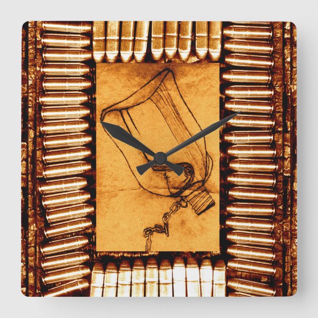 Die Dürre Quadratische Wanduhr (Vorderseite)