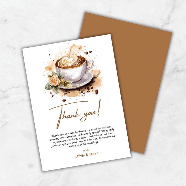 Die Dusche für Hochzeitskaffee ist perfekt. Dankeskarte (The Perfect Blend Coffee Wedding Couples Shower Thank You Card )