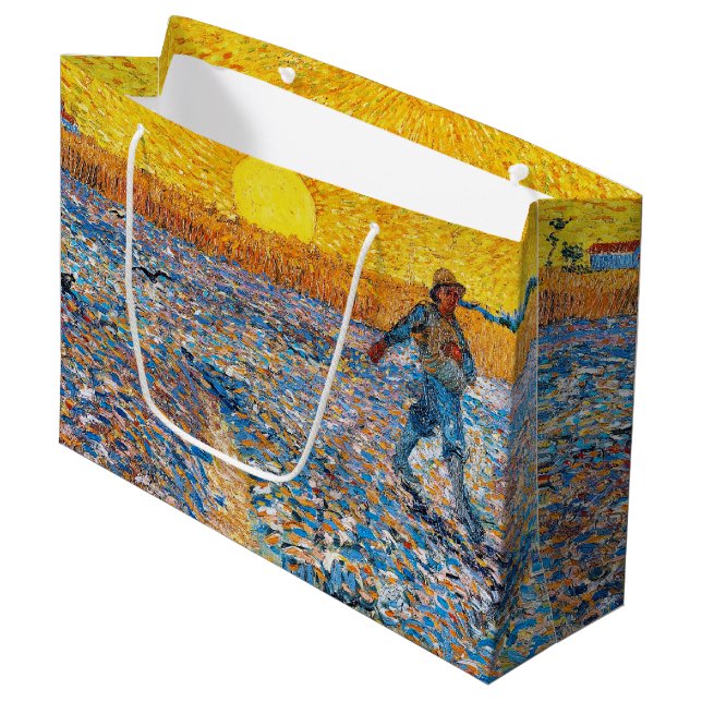 Die Dusche, Van Gogh große Geschenktasche Geschenktüte (Vorderseite Schrägansicht)