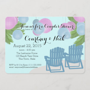 Die Dusche von Beach Lanterns Couple Einladung