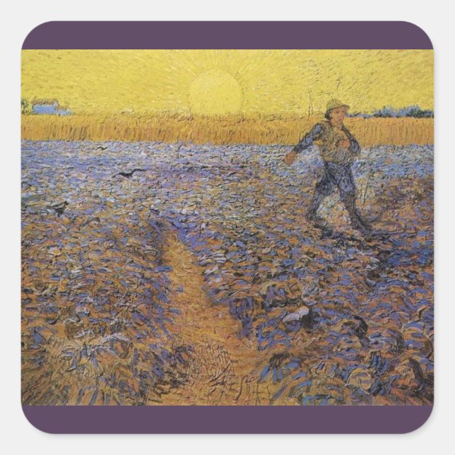 Die Dusche von Vincent Van Gogh Quadratischer Aufkleber (Vorderseite)