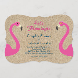 Die Duschen-Einladung des Flamingo-Strand-Paares Einladung