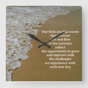 Die EBB und der Fluss des Lebens Quadratische Wanduhr