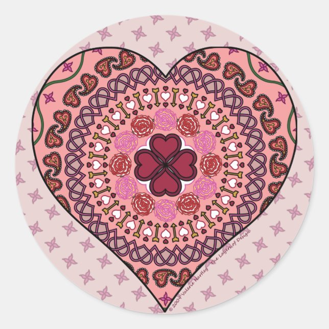 Die Ebenen des Herzstickers Runder Aufkleber (Vorderseite)