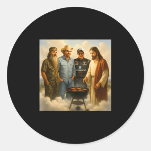 Die echte Gang trifft sich im Himmel Phil Funny Me Runder Aufkleber