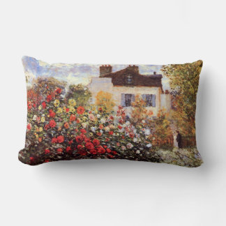 Die Ecke des Gartens mit dem Dahlias Monet Kunstvo Lendenkissen