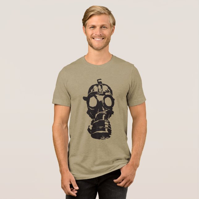 Die Edgy Vibe mit Cooler Retro-Gasmaske einbinden Tri-Blend Shirt (Vorderseite voll)