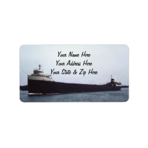 Die Edmund Fitzgerald auf dem St. Clair River Adressaufkleber