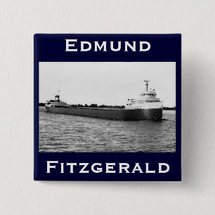 Die Edmund Fitzgerald auf dem St. Clair River Button