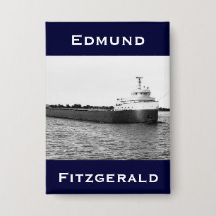 Die Edmund Fitzgerald auf dem St. Clair River Button