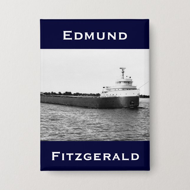 Die Edmund Fitzgerald auf dem St. Clair River Button (Vorderseite)