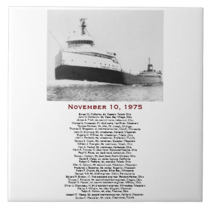 Die Edmund Fitzgerald mit Besatzungsnamen Fliese