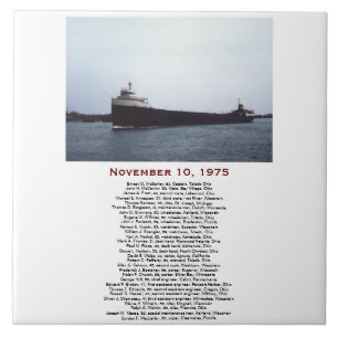 Die Edmund Fitzgerald mit Besatzungsnamen Fliese