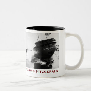 Die Edmund Fitzgerald mit Besatzungsnamen Zweifarbige Tasse