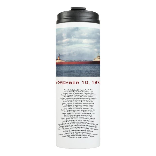 Die Edmund Fitzgerald mit Crew-Namen Tasse (Vorderseite)