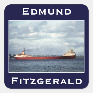 Die Edmund Fitzgerald Quadratischer Aufkleber