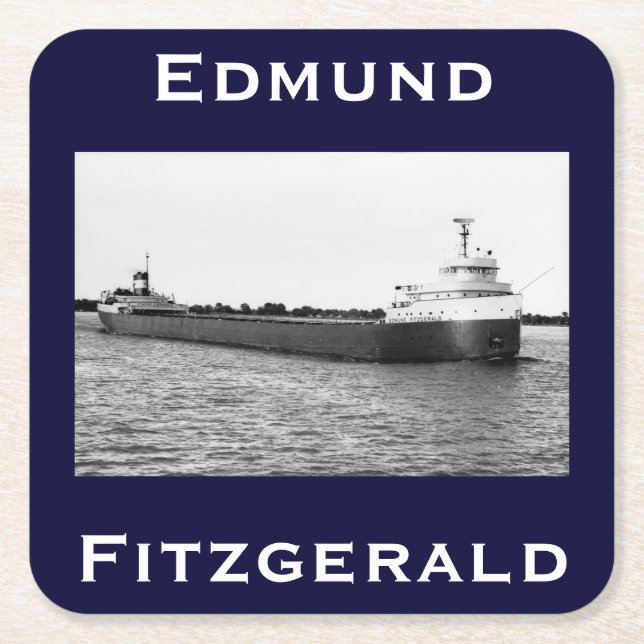 Die Edmund Fitzgerald Rechteckiger Pappuntersetzer (Vorderseite)