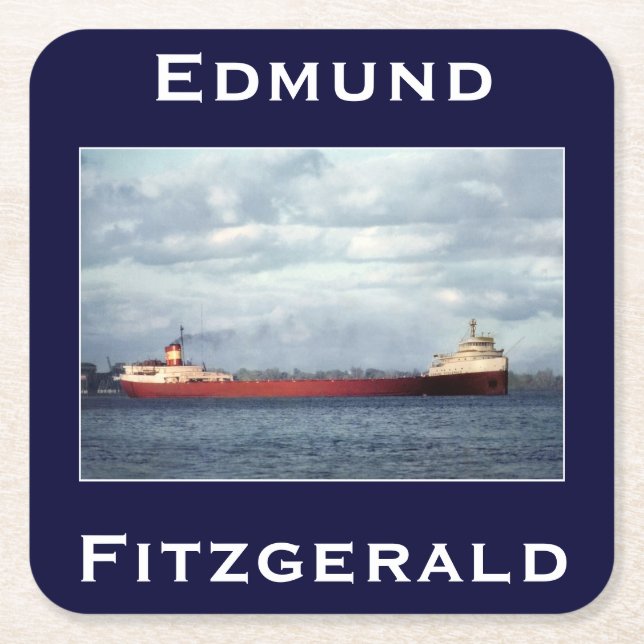 Die Edmund Fitzgerald Rechteckiger Pappuntersetzer (Vorderseite)