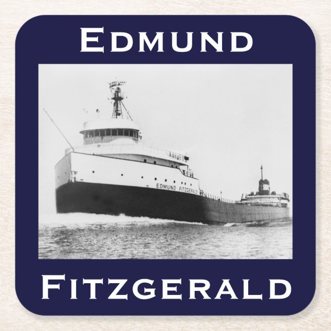 Die Edmund Fitzgerald Rechteckiger Pappuntersetzer (Vorderseite)