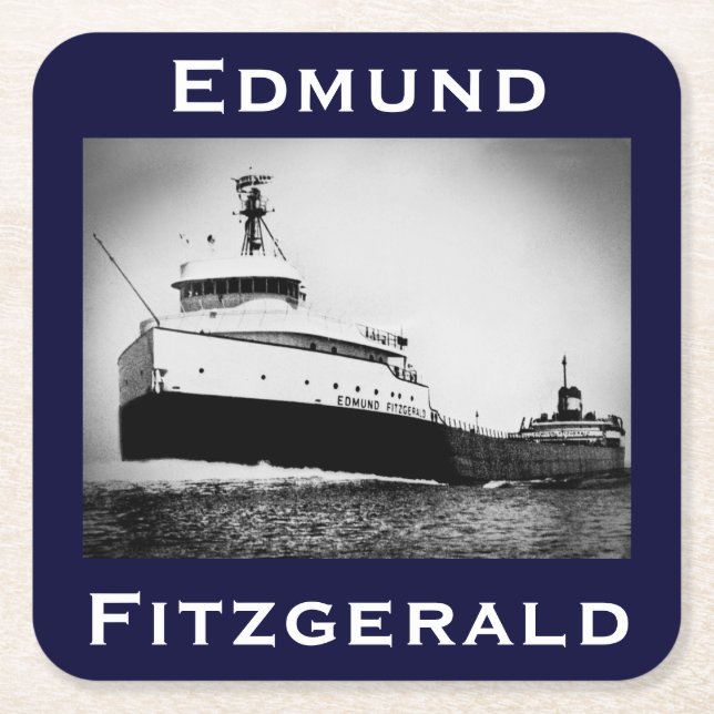 Die Edmund Fitzgerald Rechteckiger Pappuntersetzer (Vorderseite)