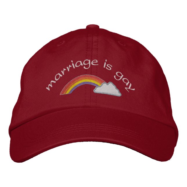 Die Ehe ist schwul Bestickte Baseballkappe (Vorderseite)