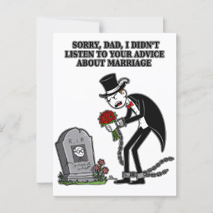 Die Ehe ist zusammen dumm Postkarte