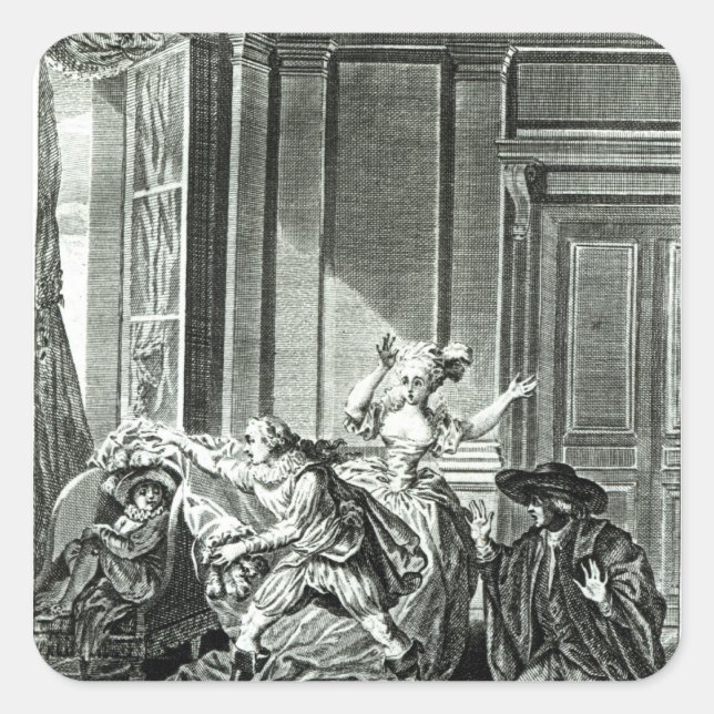 Die Ehe von Figaro Quadratischer Aufkleber (Vorderseite)