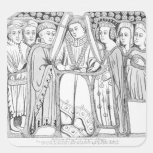Die Ehe von Henry VI. und Margaret von Anjou Quadratischer Aufkleber