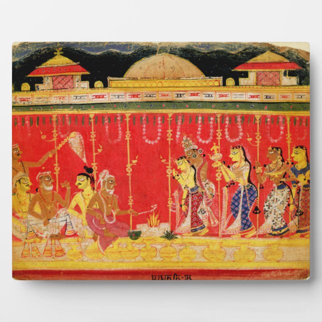 Die Ehe von Krishnas Eltern aus einer Zerstreuung Fotoplatte (Vorderseite)