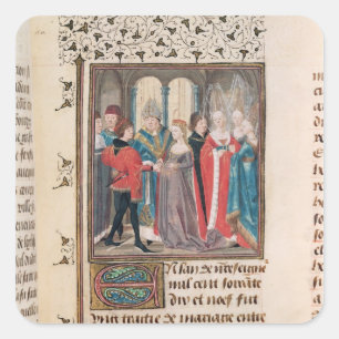 Die Ehe von Philippe Auguste König von Frankreich Quadratischer Aufkleber