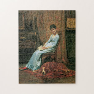 Die Ehefrau des Künstlers und sein Setter Hund Puzzle