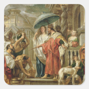 Die Ehrerbietung von Kalif Harun Al-Rashid zu Quadratischer Aufkleber