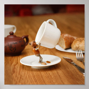 Die Eichelfe trinkt deinen Kaffee Poster