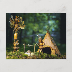 Die Eichelfen spielen Inder. Summer Camping Postkarte