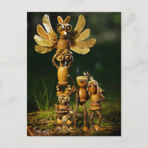 Die Eichelfen spielen Inder. Summer Camping Postkarte